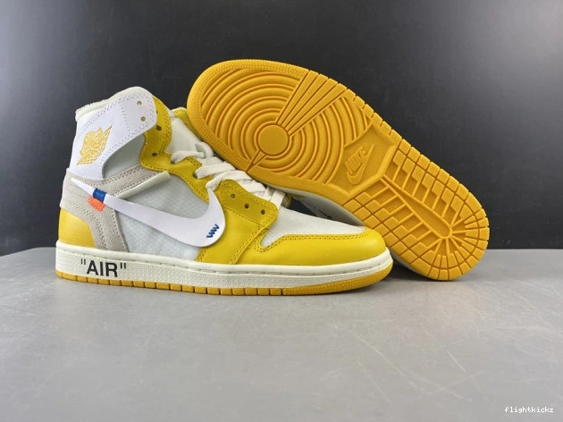 White AQ0818-149 Yellow-Cone Jordan Off-White Air Dark 1 NRG x Powder 0728